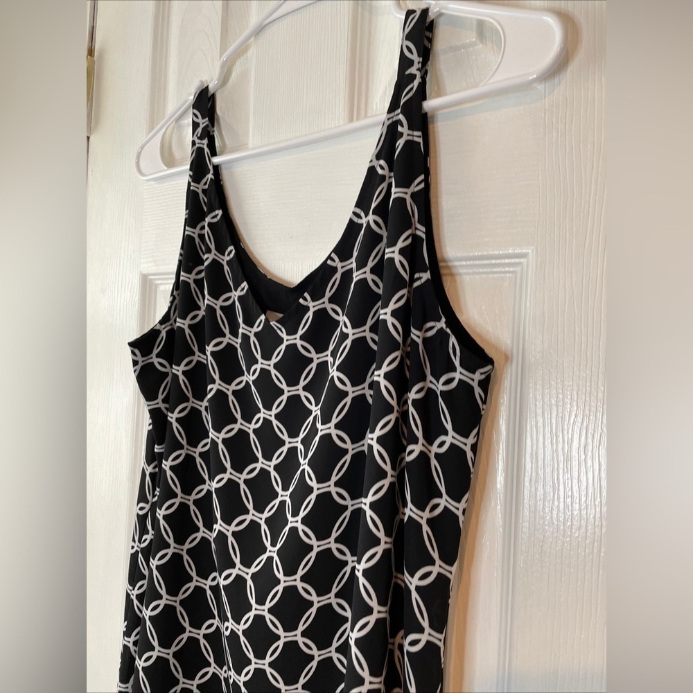 Chico's Black White Tank Top Scoop Neck Blouse Size 8/10 - Picture 10 of 16